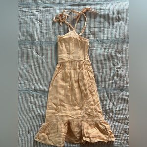 Plaid, babydoll tie shoulder dress.